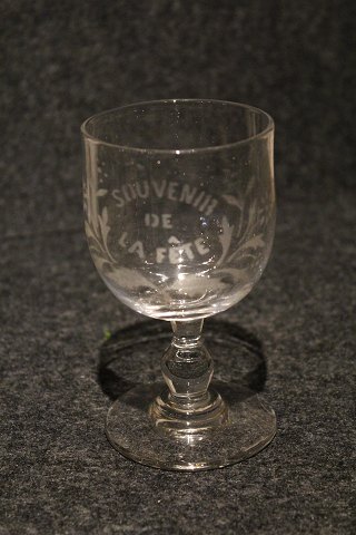 Fint , gammelt Fransk souvenir glas , "Souvenir de la feté"