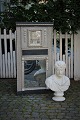 French 1800 century painted panel mirror in gray and black color with a very 
fine patina, original mirror glass.
H:137cm. W:73cm.