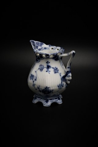 Royal Copenhagen Blue Fluted Full Lace 6-sided cream jug with mask on the 
handle...