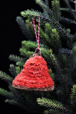 Old Christmas decorations for the Christmas tree, small Christmas bells made of 
papier-mâché and paper...