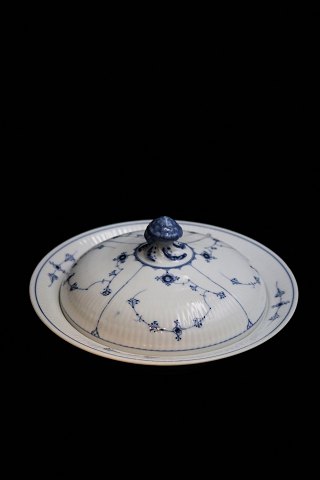 Rare antique , Royal Copenhagen round Blue Fluted Plain lid dish from 1850-70...