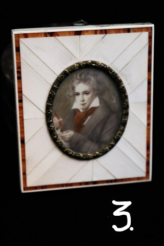 Antik Miniaturemaleri malet på elfenben af Beethoven...