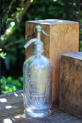 Decorative, old soda glass siphon from the CITO factory in Randers...