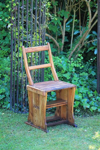 Swedish 19th century wooden stair chair with 4 steps 
and a really nice patina...