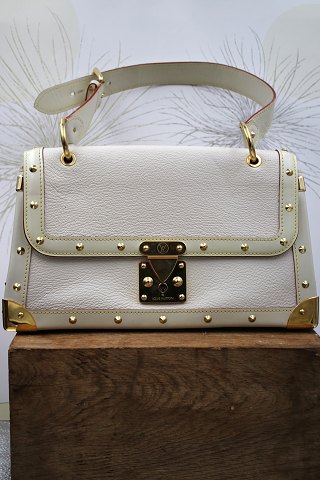 Louis Vuitton vintage taske , Suhali Le Talentueux fra 2006 i hvid læder med guldnitter...