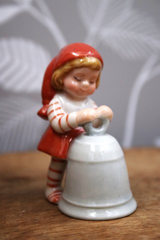 Royal Copenhagen Pixie in porcelain, no.763. Girl with bell.