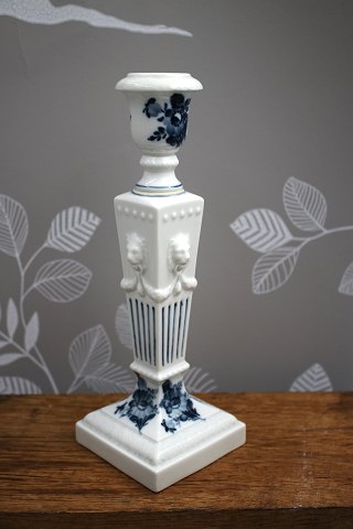 Lion candlestick in Blue Flower from Royal Copenhagen, with lion heads on the side...