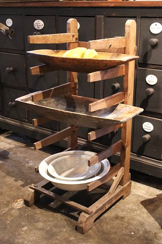Swedish 19th century wooden shelf for storing wooden dishes / sule dishes...