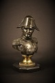 Antique French, 1800 century bronze bust of Napoleon with stand in brass and 
black marble...
