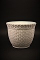 Bing & Grondahl flower pot hider in biscuit with braided pattern...