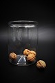 Gammelt svensk sylte / opbevarings glas med ombukket kant.
H:15cm. Dia.:11,5cm.