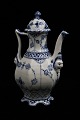 Royal Copenhagen Blue Fluted Full Lace 6 square coffee pot with masks. 
RC# 1/1030. Staff sales.
Height: 21cm. (Minor rejection of lid)