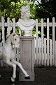 Old wooden pedestal in gray color with fine patina. 
H:78cm. 28x28cm...