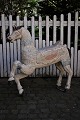 Large, old French carousel horse in carved wood with old original painting and 
fine patina...