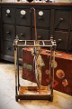 Old French umbrella stand in a super fine quality in brass and cast iron with 
drip tray in metal...