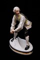 Bing & Gröndahl porcelain figure  by Jens Jacob & Bregnö & Hans Tegner. 
"footman without coat throws snowball"