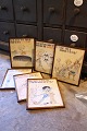Decorative, old drawings (prints) by Leo Fredsbjerg drawings with "Educational" 
rhymes and slogans...