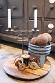 Old Swedish candlestick in black wrought iron for 2 regular candles with a 
really nice patina...