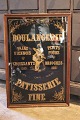 Advertising sign from an old French pastry shop / baker, painted on glass "Boulagerie"...