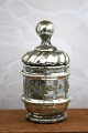 Rare 19th century mouth-blown lidded jar in Mercury Glass...